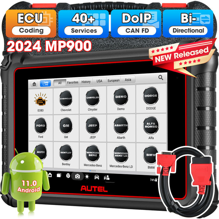 【2024 Newest】Autel Maxipro MP900 Diagnosis Scanner丨Android 11 Multi-Brand Full System丨40+ Service丨ECU Coding丨Multi-language