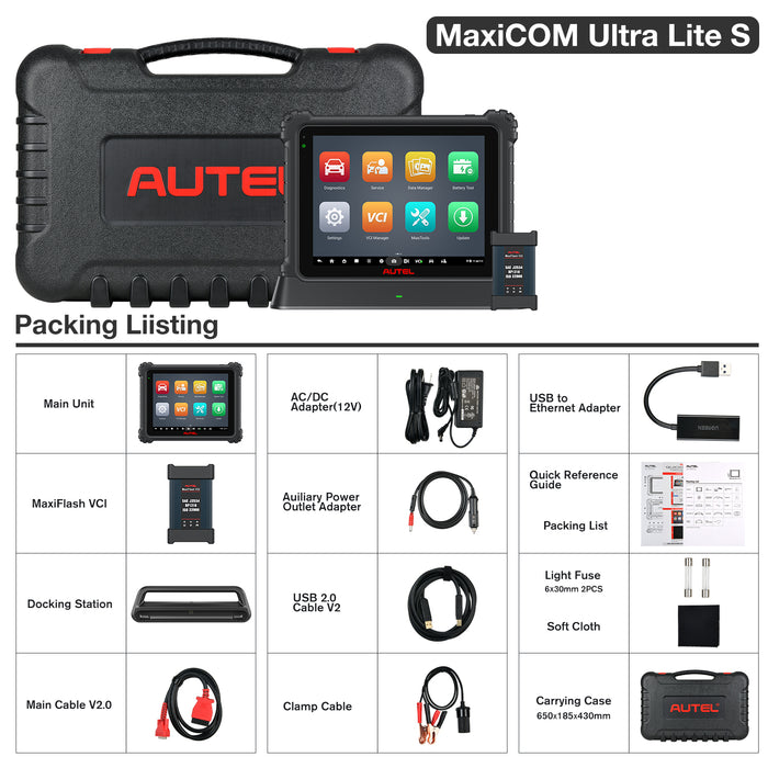 【2 Years Update】Autel MaxiCOM Ultra Lite S |  Multi-Language Top Intelligent Diagnostic Scan Tool | J2534 ECU Programming | Upgraded  of MS909/MS919 | 40+ Service | Active Test/ECU Coding