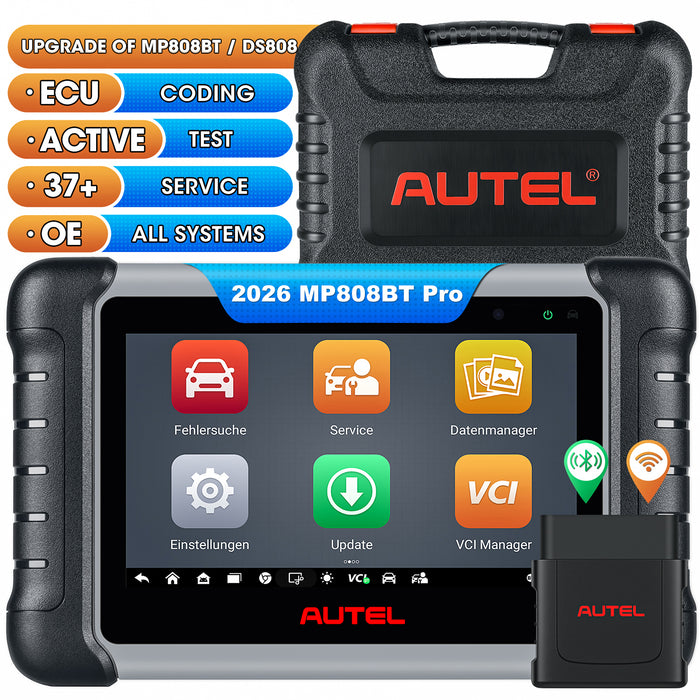 【2 Years Update】Autel MaxiPRO MP808BT Pro丨Wireless Diagnostic Scanner |ECU Coding |Bi-Directional Control | OE-Level All Systems Diagnostic | 37+ Services | Multi-Language