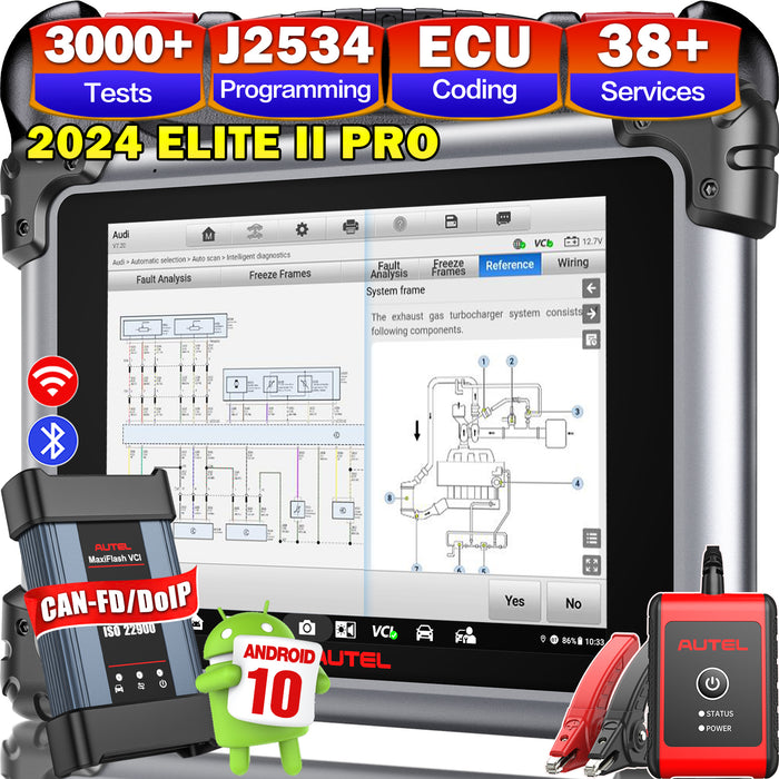 【2 Years Update】Autel Maxisys Elite II Pro|MaxiFlash VCI J2534丨Same as MS909丨ECU Programming & Coding | Bi-Directional Control | 38+ Services | Full-System Diagnosis| Multi-Language