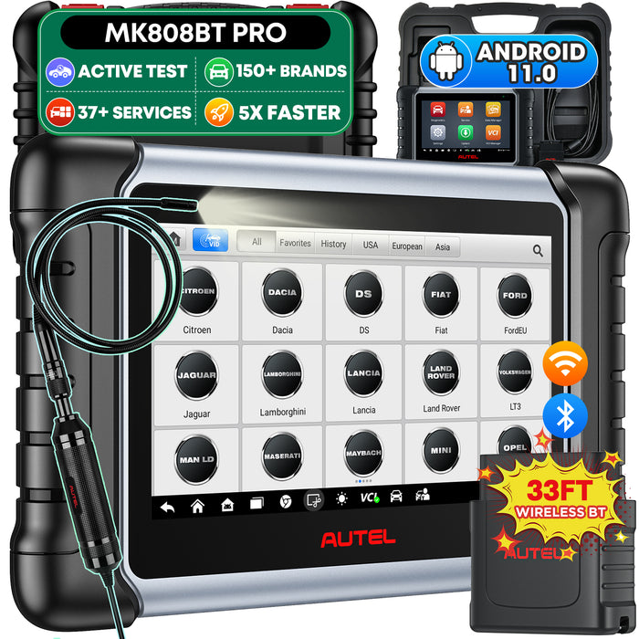 【EU Free Ship】Autel MaxiCOM MK808BT Pro Bluetooth Connection | Same as MK808Z-BT | All Systems Diagnosis | 37+ Services | ABS Bleed, Oil Reset, EPB, SAS, DPF, BMS, Throttle, Injector Coding| Multi-Language