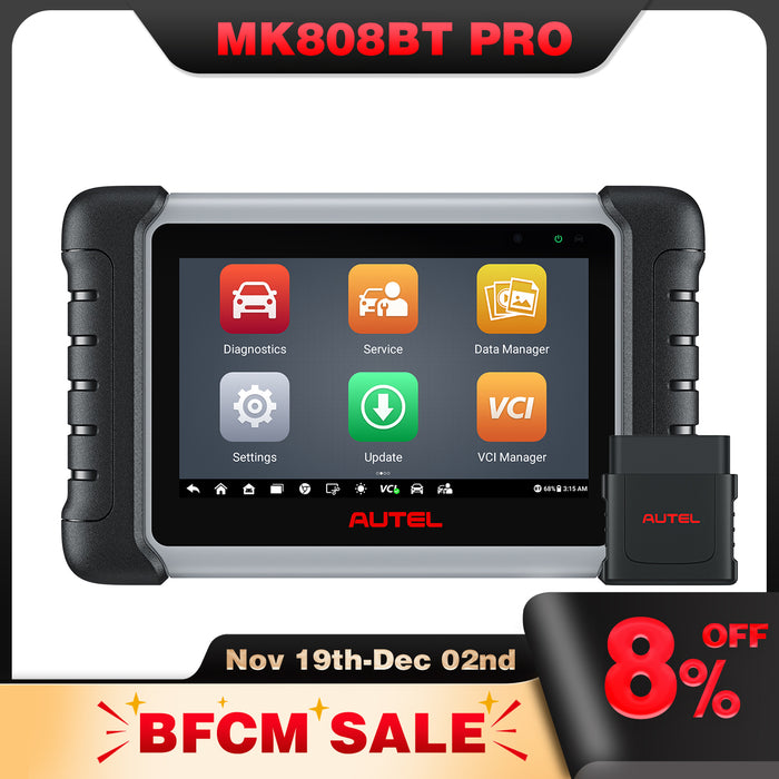 Autel MaxiCOM MK808BT Pro | OBD2 Diagnosis Scanner  | Bluetooth Connection | Bidirectional Control | All Systems Diagnosis | 38+ Services | ABS Bleed/Oil Reset/EPB/SAS/DPF/BMS/Injector Coding| Multi-Language