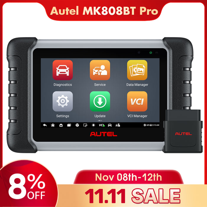 Autel MaxiCOM MK808BT Pro | OBD2 Diagnosis Scanner  | Bluetooth Connection | Bidirectional Control | All Systems Diagnosis | 38+ Services | ABS Bleed/Oil Reset/EPB/SAS/DPF/BMS/Injector Coding| Multi-Language