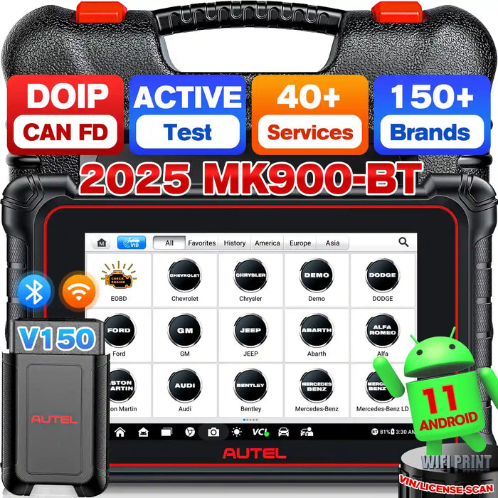 Autel Maxicom MK900BT丨OBDII Diagnosis Scanner Android 11丨40+ Service/Active Test /All System/Multi Brand Upgraded of MK900