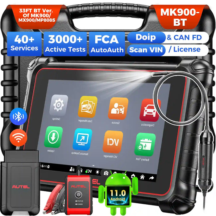 Autel Maxicom MK900BT丨OBDII Diagnosis Scanner Android 11丨40+ Service/Active Test /All System/Multi Brand Upgraded of MK900