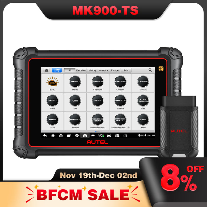 Autel Maxicom MK900TS丨Professional TPMS Diagnosis Scanner丨TPMS Relearn/Replaced/Sensor Programming丨Multi-Brand Full System 40+Service丨Multi-language