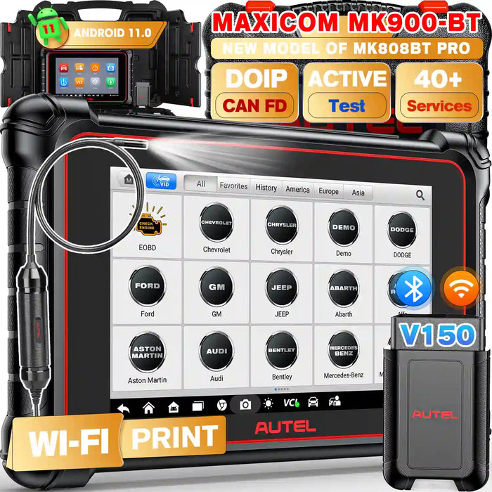 Autel Maxicom MK900BT丨OBDII Diagnosis Scanner Android 11丨40+ Service/Active Test /All System/Multi Brand Upgraded of MK900