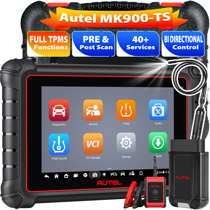 Autel Maxicom MK900TS丨Professional TPMS Diagnosis Scanner丨TPMS Relearn/Replaced/Sensor Programming丨Multi-Brand Full System 40+Service丨Multi-language