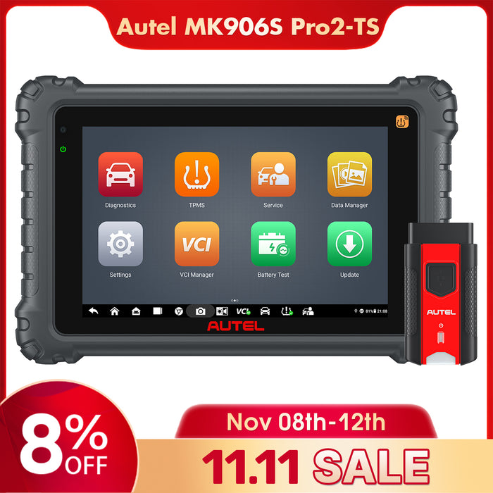 Autel MaxiCOM MK906S Pro2-TS | TPMS Relearn/Programmer Tool| Advanced ECU Coding | Bi-Directional Control | 36+ Services | All Systems Diagnosis|Multi-Language