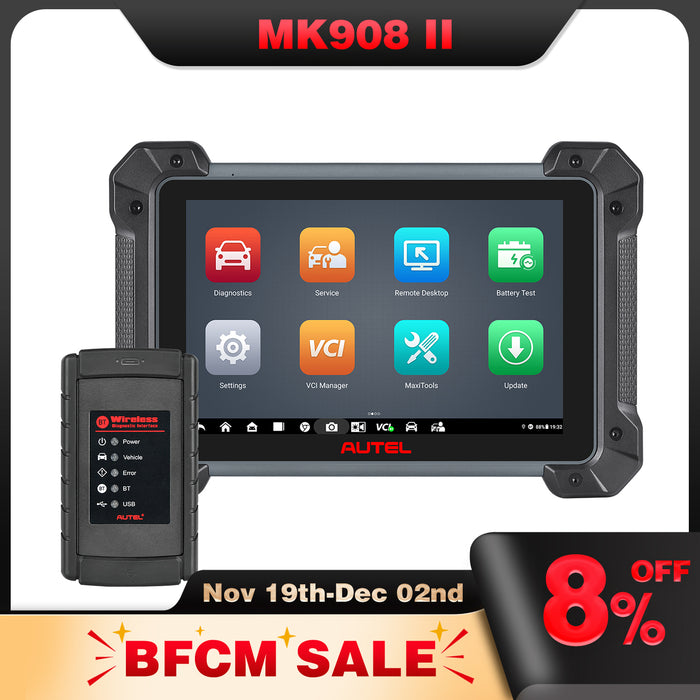 Autel MaxiCOM MK908 II Diagnosis Scanner| Advanced ECU Coding | Bi-Directional Control | OE-Level All Systems Diagnosis | 36+ Reset Services | Multi-Language