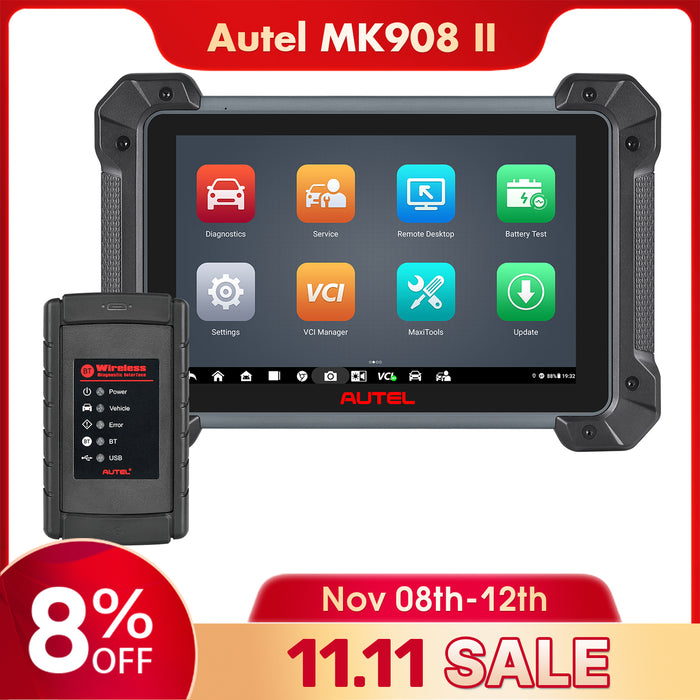 Autel MaxiCOM MK908 II Diagnosis Scanner| Advanced ECU Coding | Bi-Directional Control | OE-Level All Systems Diagnosis | 36+ Reset Services | Multi-Language