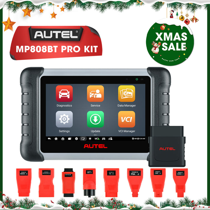 【2 Years Update】Autel MaxiPRO MP808BT Pro Kit (MP808BT Pro+ a Box Adapters) | ECU Coding | Bi-Directional Control | OE-Level All Systems Diagnostic | 37+ Services | Multi-Language