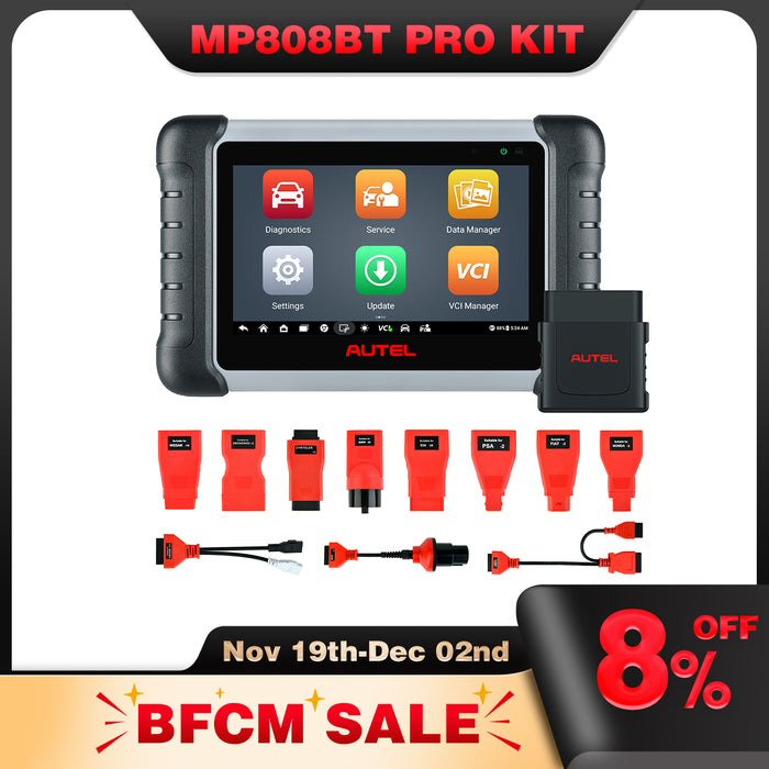 【2 Years Update】Autel MaxiPRO MP808BT Pro Kit (MP808BT Pro+ a Box Adapters) | ECU Coding | Bi-Directional Control | OE-Level All Systems Diagnostic | 37+ Services | Multi-Language