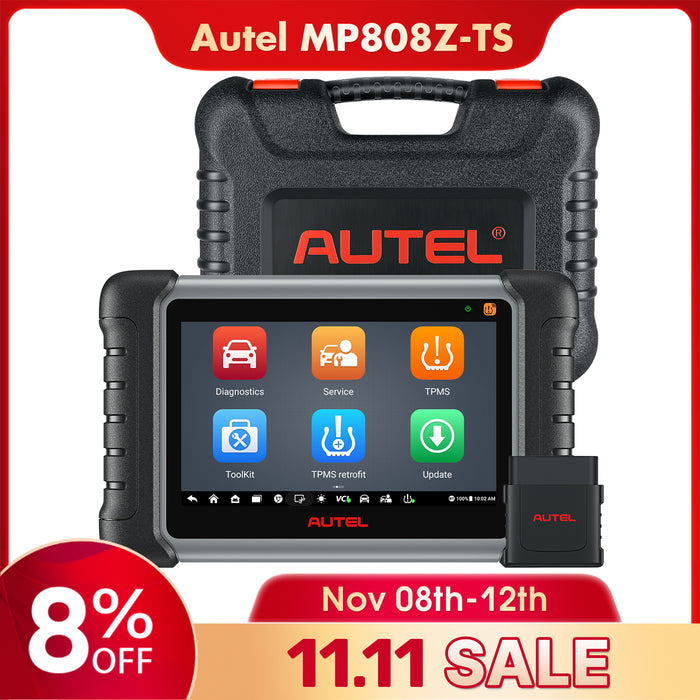 【2 Years Update】Autel MaxiPro MP808Z-TS丨2-in-1 TPMS and Diagnosis Scanner丨TPMS Relearn/Replaced/Programmer MX-Sensor丨ECU-Coding丨Bi-Directional Control丨Multi-brand Full System丨30+Reset Service丨Multi-language