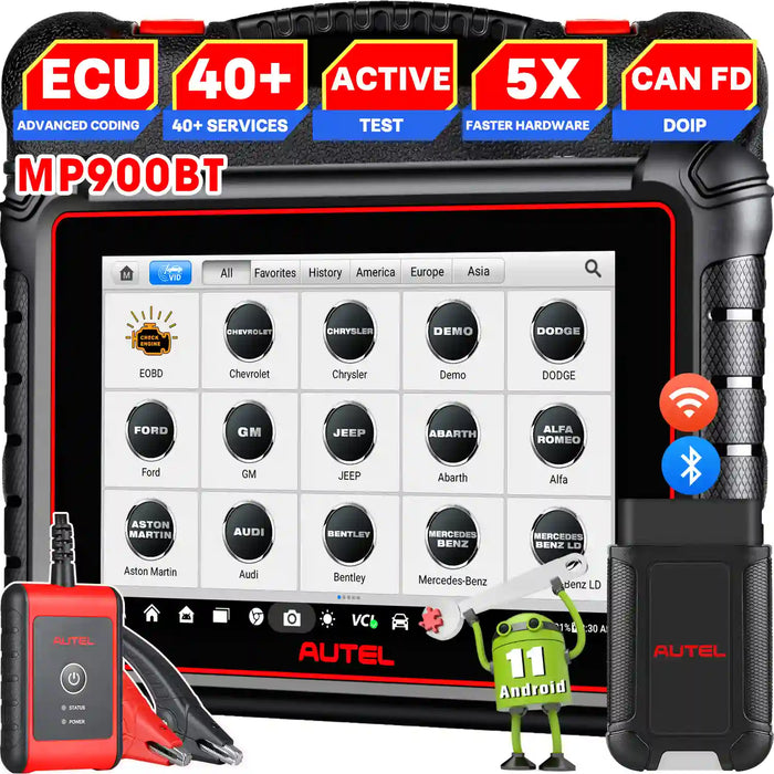 Autel Maxipro MP900BT Wireless Diagnosis Scanner丨8'' Screen /Advanced ECU Coding丨Bi-Directional Control丨Multi-Brand All System Diagnosis丨40+ Service丨Multi-Language