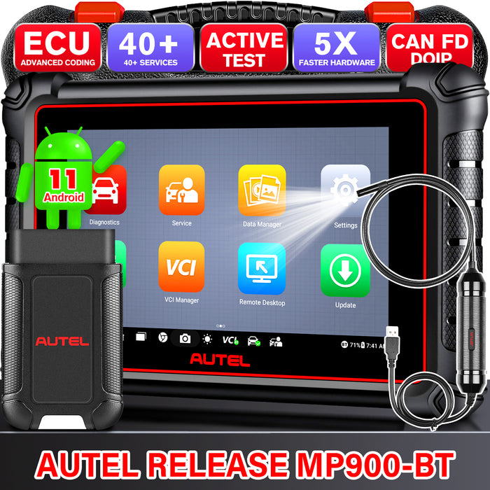 【2024 Newest】Autel Maxipro MP900BT Wireless Diagnosis Scanner丨8'' Screen Advanced ECU Coding丨Bi-Directional Control丨Multi-Brand All System Diagnosis丨40+ Service丨Multi-Language