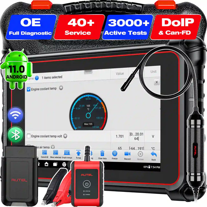 Autel Maxipro MP900BT Wireless Diagnosis Scanner丨8'' Screen /Advanced ECU Coding丨Bi-Directional Control丨Multi-Brand All System Diagnosis丨40+ Service丨Multi-Language