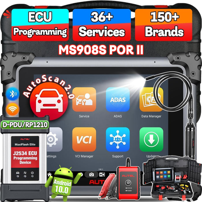 Autel MaxiSys MS908S Pro II | With J2534 ECU Programming | ECU Coding | Active Tests | 36+ Special Reset Services | OE-Level All Systems Diagnostics | Upgraded of MK908 Pro/MS908 Pro/Multi-Language