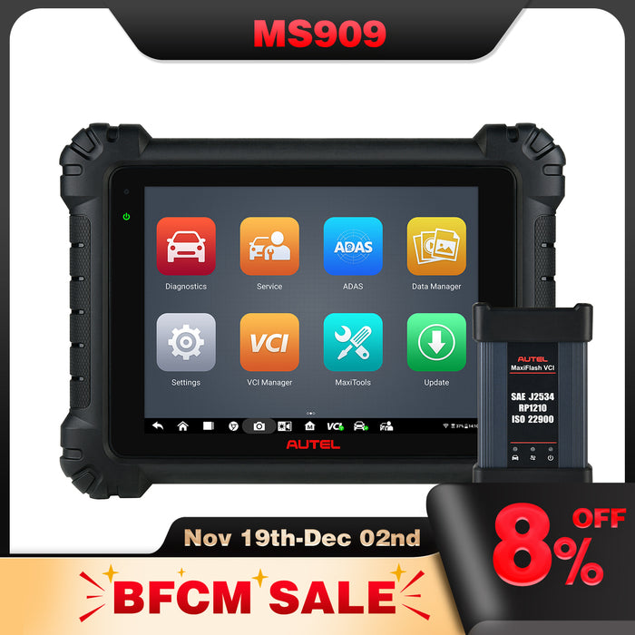 Autel MaxiSys MS909丨Top Level Diagnosis Scanner/J2534 ECU Programming/Coding/Topology Map 2.0/Bidirectional Control/40+Reset Service/Global Version Multi-language