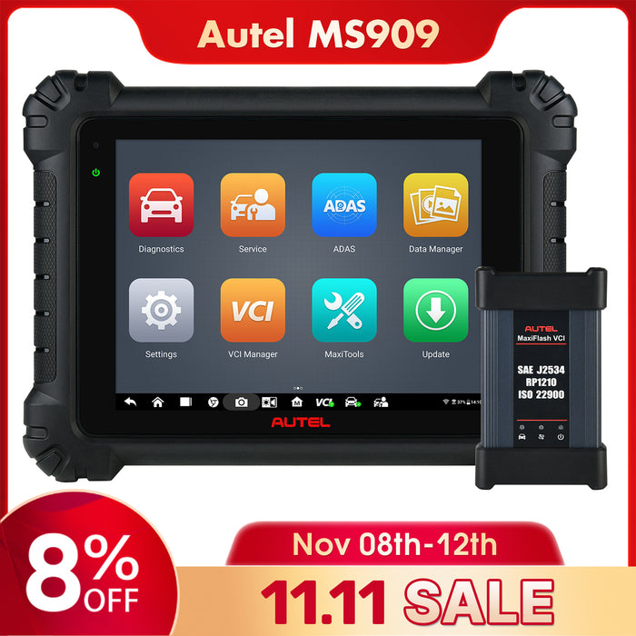 Autel MaxiSys MS909丨Top Level Diagnosis Scanner/J2534 ECU Programming/Coding/Topology Map 2.0/Bidirectional Control/40+Reset Service/Global Version Multi-language