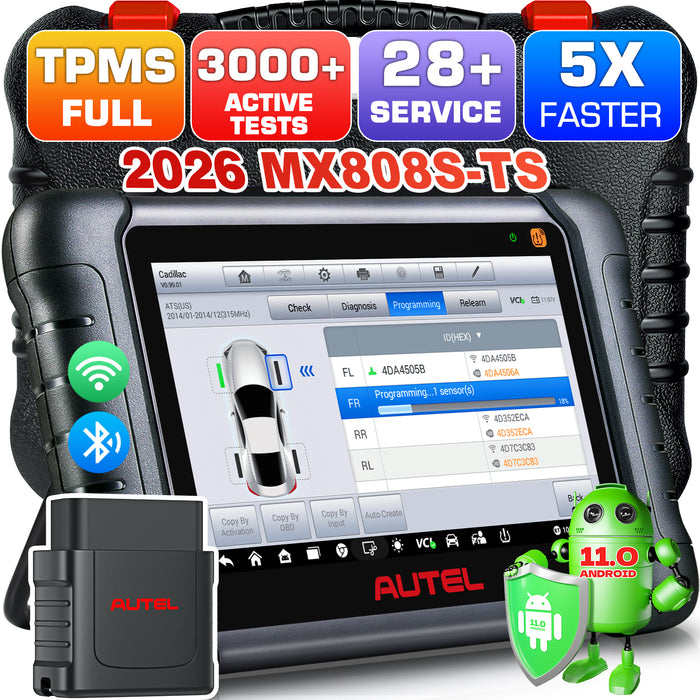 Autel MaxiCheck MX808S-TS | Complete TPMS Sensor Programming | Same as MK808S-TS | OE-Level All Systems Diagnosis | 30+ Special Reset Services |Multi-Language