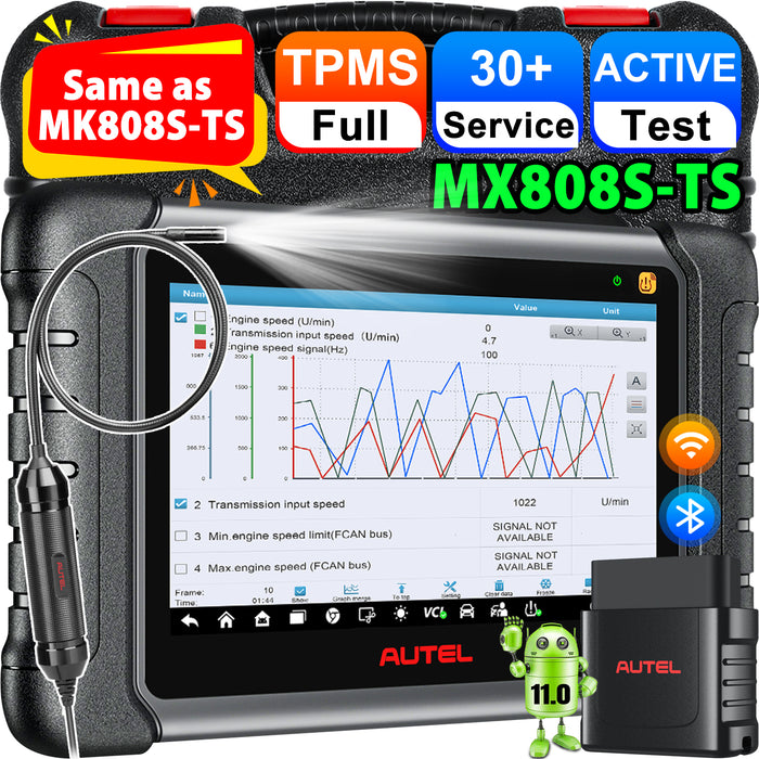 Autel MaxiCheck MX808S-TS/MK808S-TS TPMS Diagnosis Scanner | MX-Sensor Programming | TPMS relearn/replace | OE-Level All Systems Diagnosis | 30+ Special Reset Services |Multi-Language