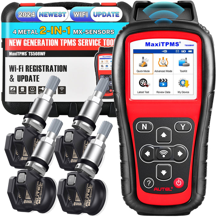 【EU Free Ship】Autel MaxiTPMS TS508WF Kit | With Free 4Pcs MX Sensors | 4 ways to Program MX-Sensors | 3 ways Relearn OEM senors | Quick/Advanced Mode丨Upgraded Version of TS501/TS408