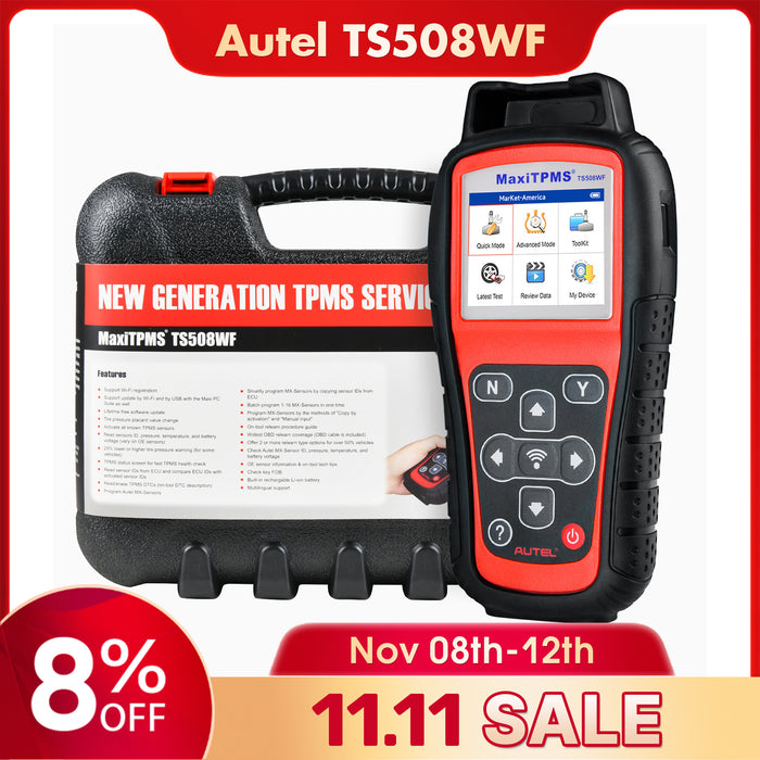 Autel MaxiTPMS TS508WF丨Wifi TPMS diagnostic & service tool | Program MX-Sensors | Active/Relearn OEM senors | Check TPMS System丨Upgraded Version of TS508