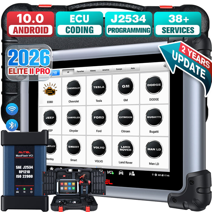 【2 Years Update】Autel Maxisys Elite II Pro|MaxiFlash VCI J2534丨Same as MS909丨ECU Programming & Coding | Bi-Directional Control | 38+ Services | Full-System Diagnosis| Multi-Language