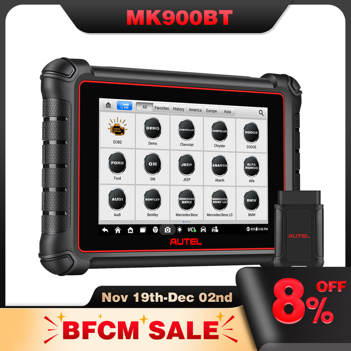 Autel Maxicom MK900BT丨OBDII Diagnosis Scanner Android 11丨40+ Service/Active Test /All System/Multi Brand Upgraded of MK900