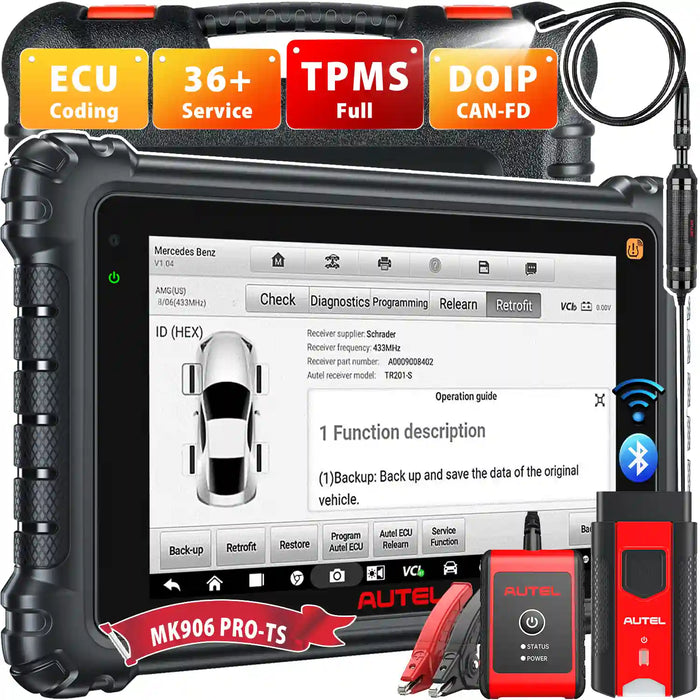Autel MaxiCOM MK906S Pro2-TS | TPMS Relearn/Programmer Tool| Advanced ECU Coding | Bi-Directional Control | 36+ Services | All Systems Diagnosis|Multi-Language