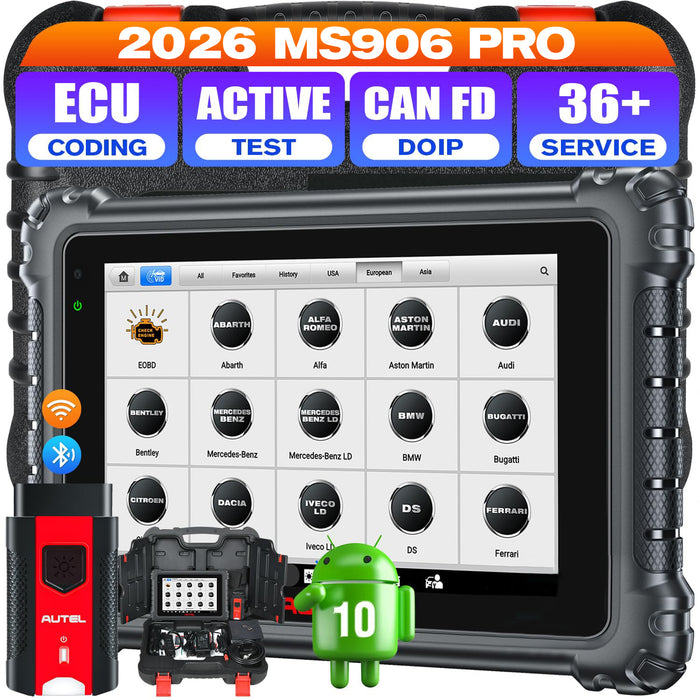 Autel MaxiSys MS906 Pro | New Android 10.0| Advanced ECU Coding | Bi-Directional Control | 36+ Services | OE-Level All Systems |Multi-language
