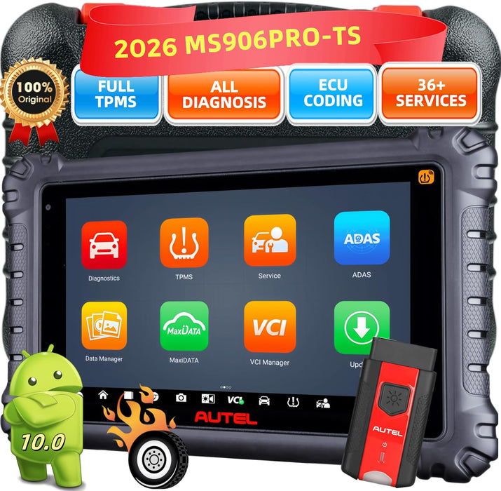 Autel MaxiSYS MS906 Pro-TS丨2-in-1 TPMS and Diagnosis Tool丨TPMS Sensor Relearn/Programmer丨ECU Coding丨Bi-Directional Control丨36+ Reset Service丨Multi-language