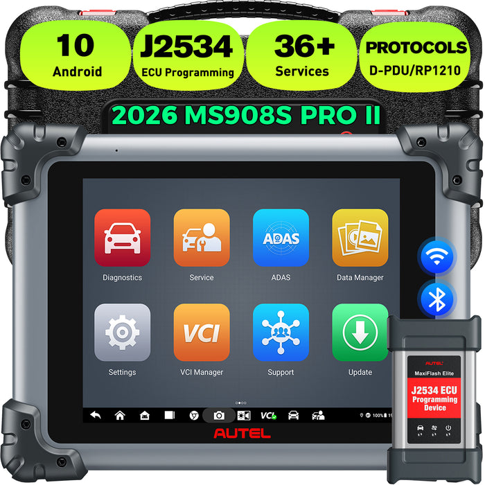Autel MaxiSys MS908S Pro II | With J2534 ECU Programming/Same as MK908 Pro II | ECU Coding | Active Tests | 36+ Reset Services | OE-Level All Systems Diagnostics | Multi-Language