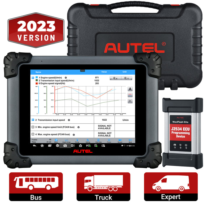 Autel Maxisys MS908CV Heavy Duty Trucks/ Commercial Vehicle Diagnostic Scanner丨J2534 ECU Programming丨25+Hot Service丨23+Adaption Functions丨NO IP Restriction丨Only English