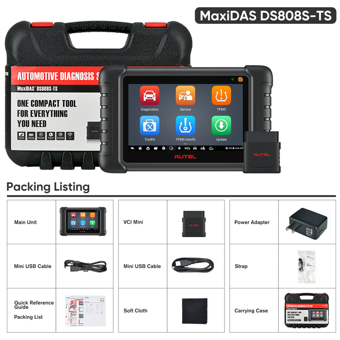 Autel MaxiDas DS808S-TS Wireless TPMS Diagnostic Tool | Same as MP808S-TS/Complete TPMS Programming | OE-Level All Systems Diagnosis | 30+ Special Reset Services | Multi-Language