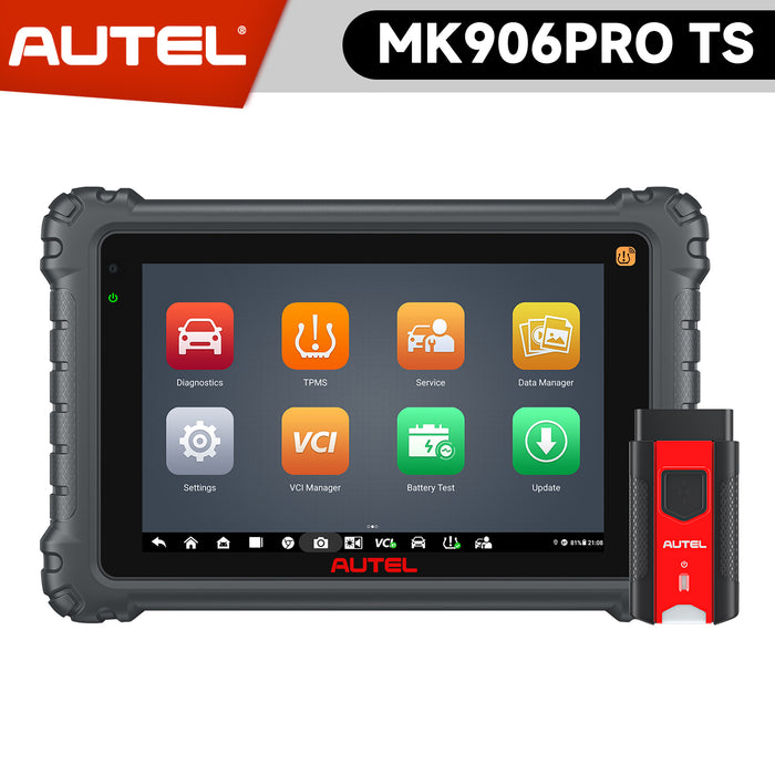 Autel MaxiCOM MK906 Pro-TS | Complete TPMS Service| Upgraded Ver. of MS906TS | Advanced ECU Coding | Bi-Directional Control | 36+ Services | OE-Level All Systems Diagnosis|Multi-Language