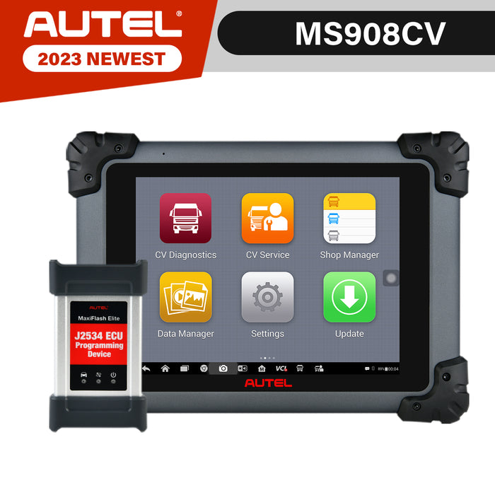 Autel Maxisys MS908CV Heavy Duty Trucks/ Commercial Vehicle Diagnostic Scanner丨J2534 ECU Programming丨25+Hot Service丨23+Adaption Functions丨NO IP Restriction丨Only English