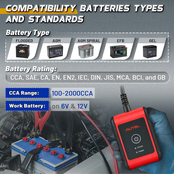 Autel MaxiBAS BT508 Car Battery Tester, Automotive Cranking & Charging System Analyzer, for iOS and Android Devices